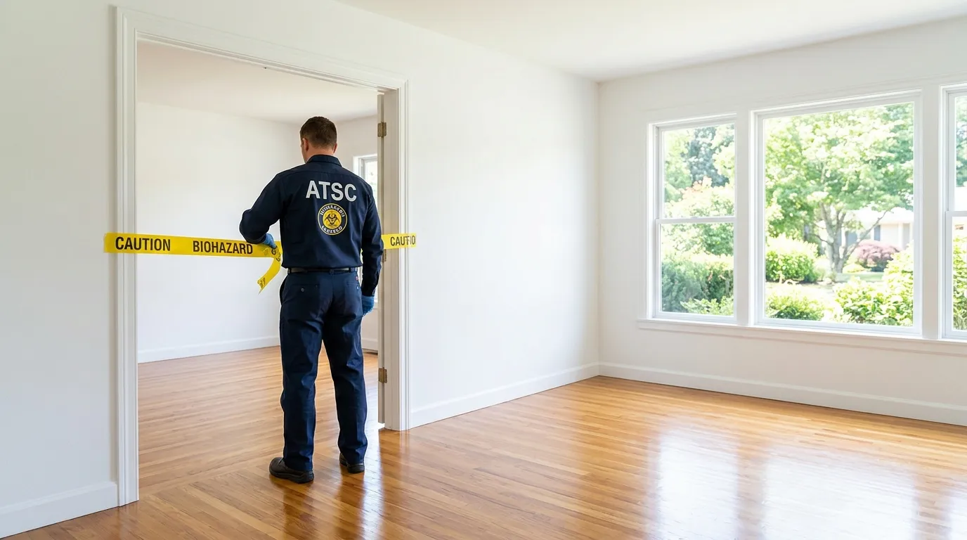 Certified biohazard cleanup crew performing Trauma Scene Cleanup in Shields